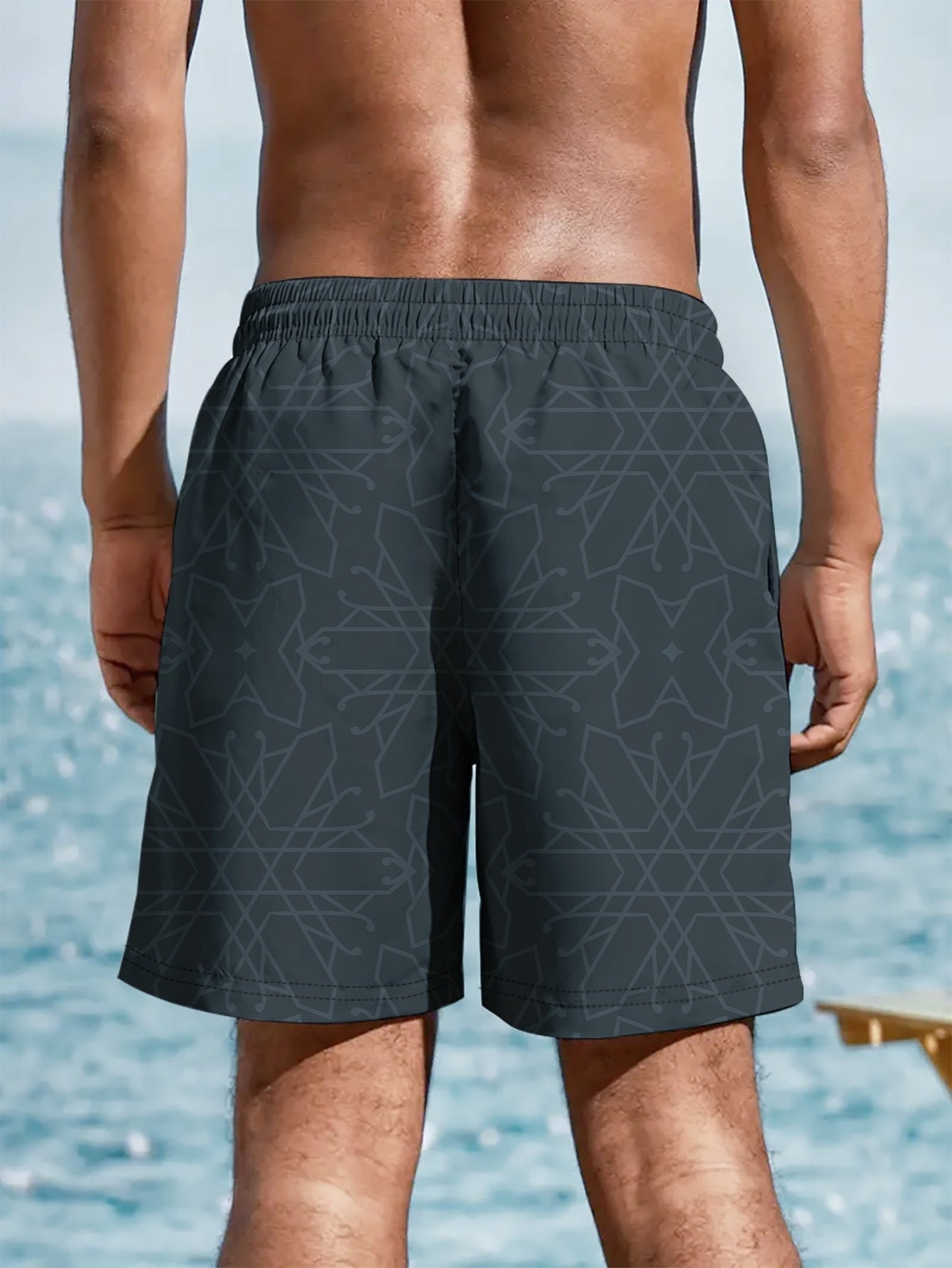 Men's swim shorts with modern print – Comfortable casual pants for beach and pool