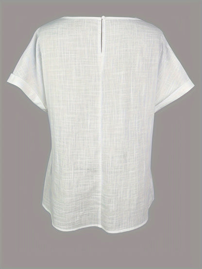 Women's Summer Blouse Elegant with Lace Details and Short Sleeves – Perfect Top for Everyday and Vacation