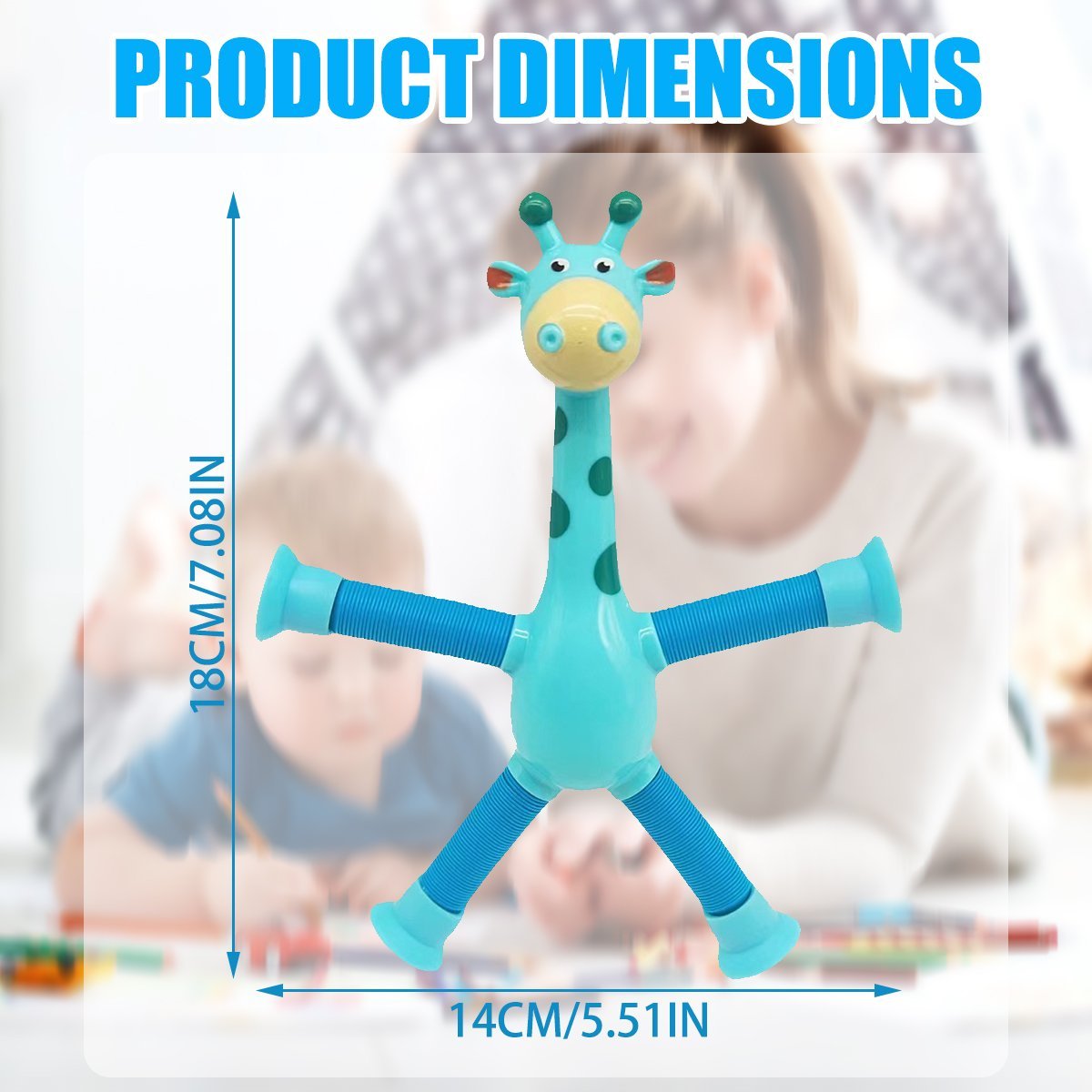 Children's Cartoon Telescopic Giraffe Fidget Toy with Suction Cup – Stress Relief & Sensory Fun