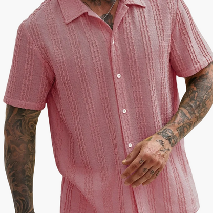 Men's Short-Sleeve Striped Shirt – Modern Summer Shirt for Leisure & Vacation