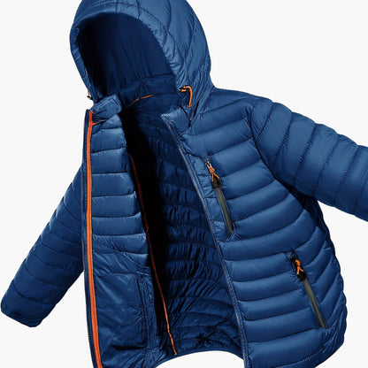 Men's Quilted Jacket with Hood – Lightweight Outdoor Transitional Jacket, Casual Style