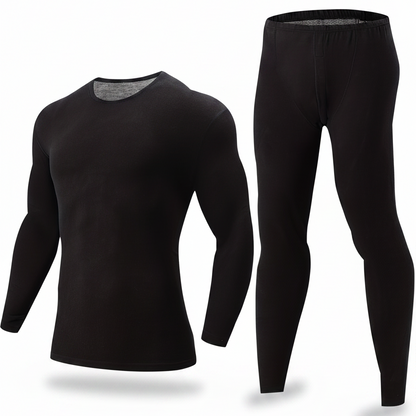 Men's thermal underwear set, long-sleeve shirt & leggings, warm two-piece outfit