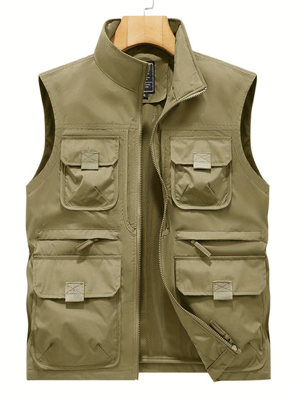 Men's Outdoor Utility Vest with Multiple Pockets for Leisure and Adventure