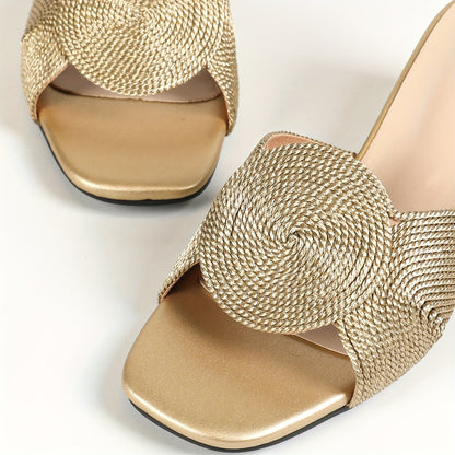 Women's Elegant Block Heel Sandals with Strap Design for Summer