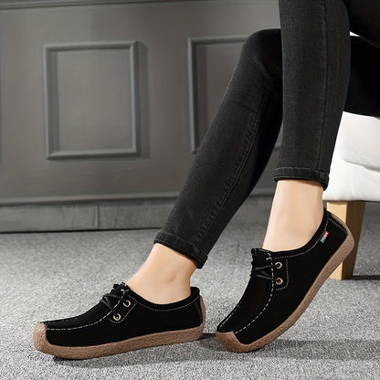Damen Freizeit-Slipper im Mokassin-Stil – Bequeme Alltags-Schnürschuhe