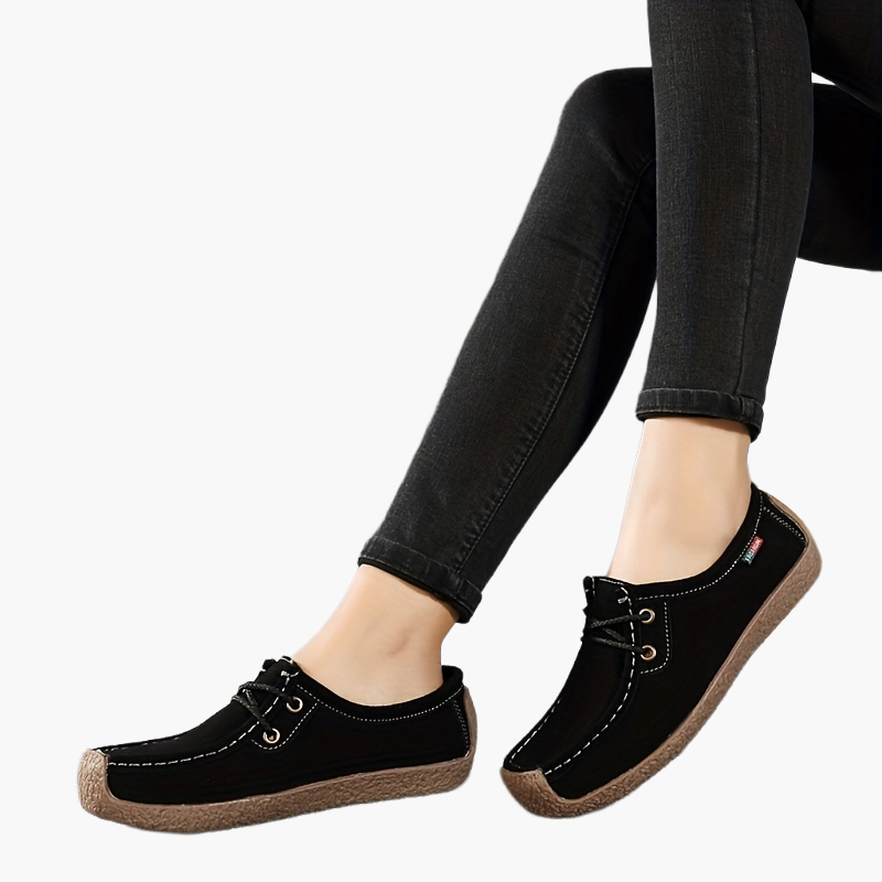 Damen Freizeit-Slipper im Mokassin-Stil – Bequeme Alltags-Schnürschuhe