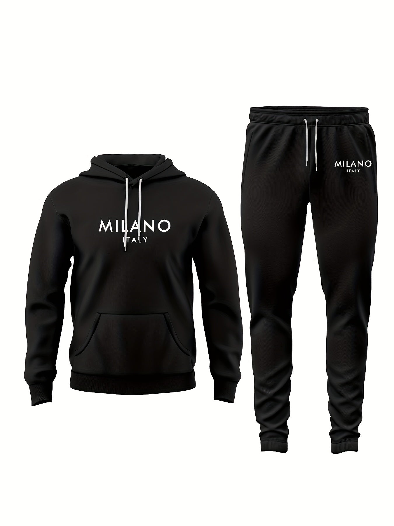 Men's Milano Italy Tracksuit Set – Hoodie & Jogging Pants for Leisure and Sports