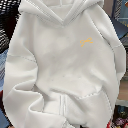 Women's Bow Embroidered Oversized Pullover Hoodie