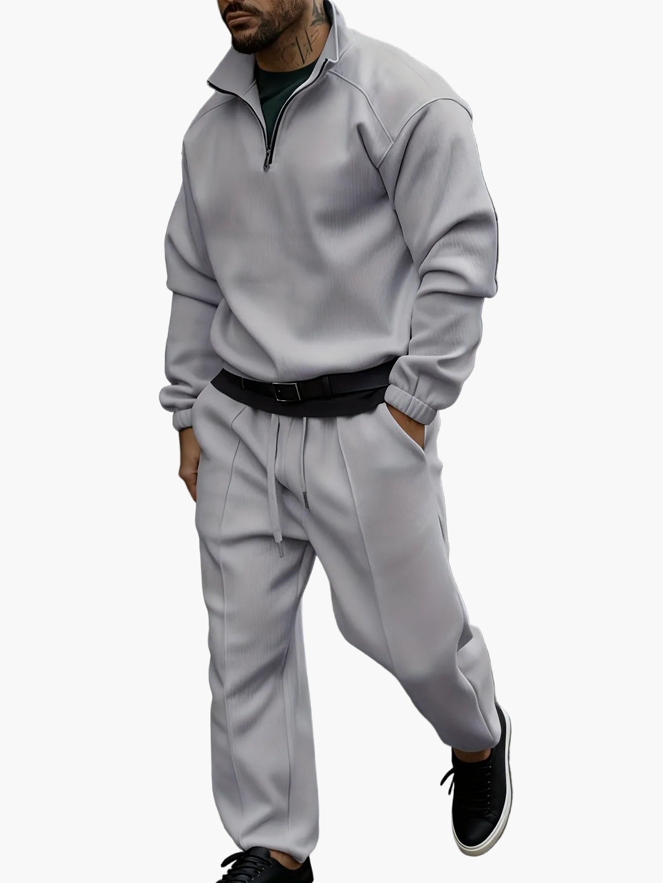 Men's Casual Tracksuit with Zipper – Casual Set for Everyday and Sports