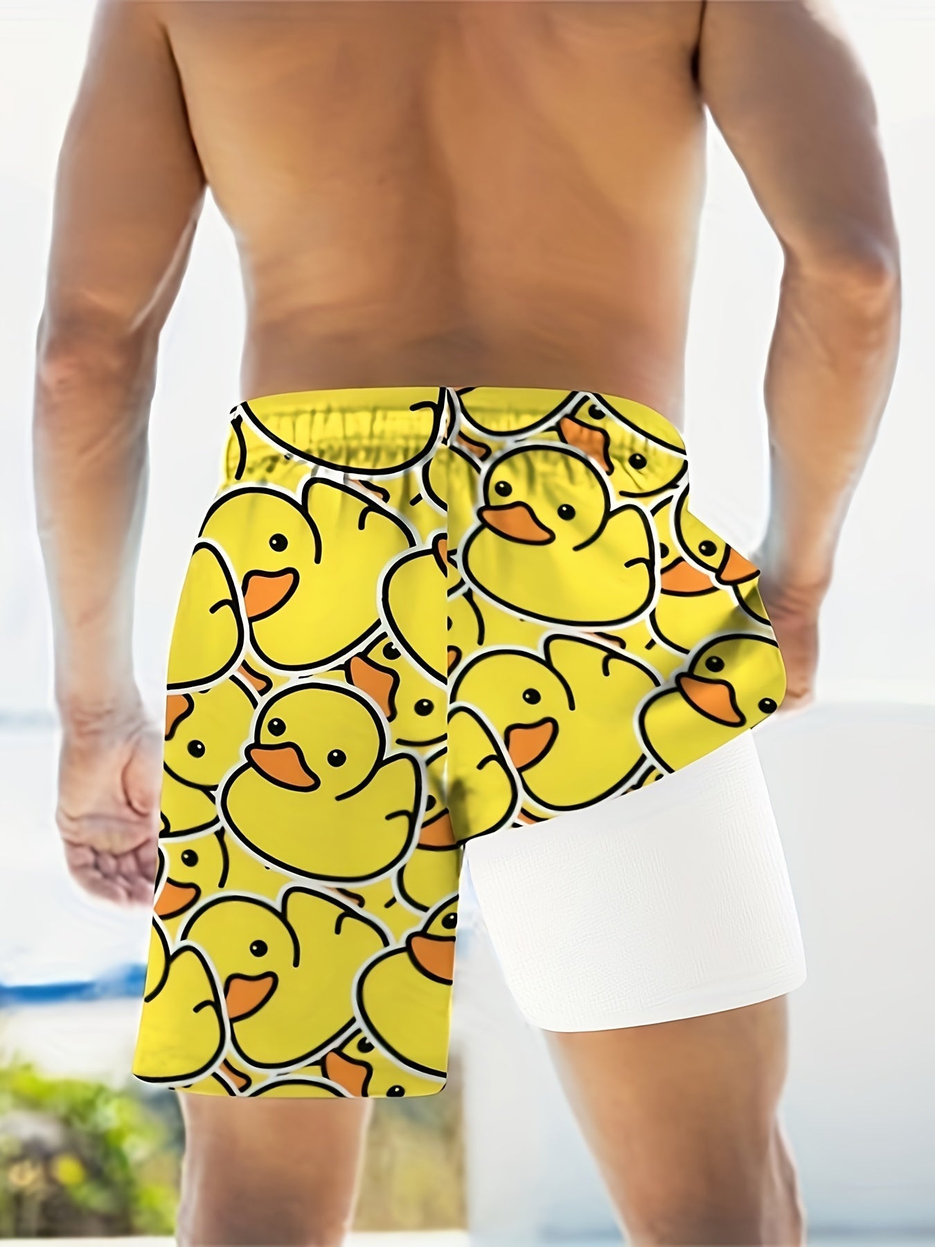 Herren Badehose mit Gummienten-Motiv – Lustige Schwimmshorts für Freizeit & Strand