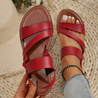 Women's Summer Shoes Casual Flat Sandals with Cross Straps