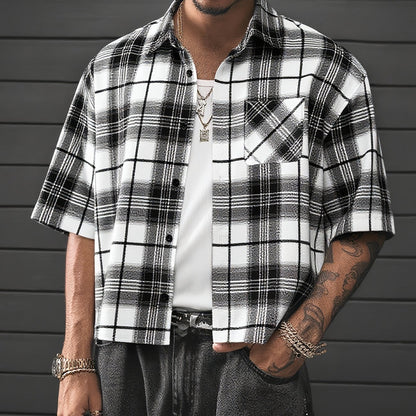 Herren Kurzarm Hemd im modernen Karo-Design – Lässiger Streetstyle für Alltag und Freizeit