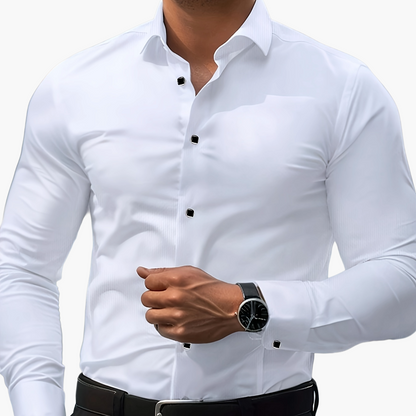 Men's Business Slim Fit Long Sleeve Shirt – Elegant Look for Office and Leisure