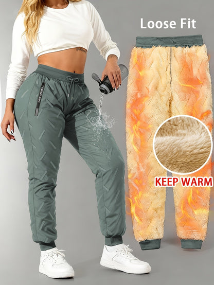 Damen Gefütterte Jogginghose Warm Winter Cargohose Sporthose