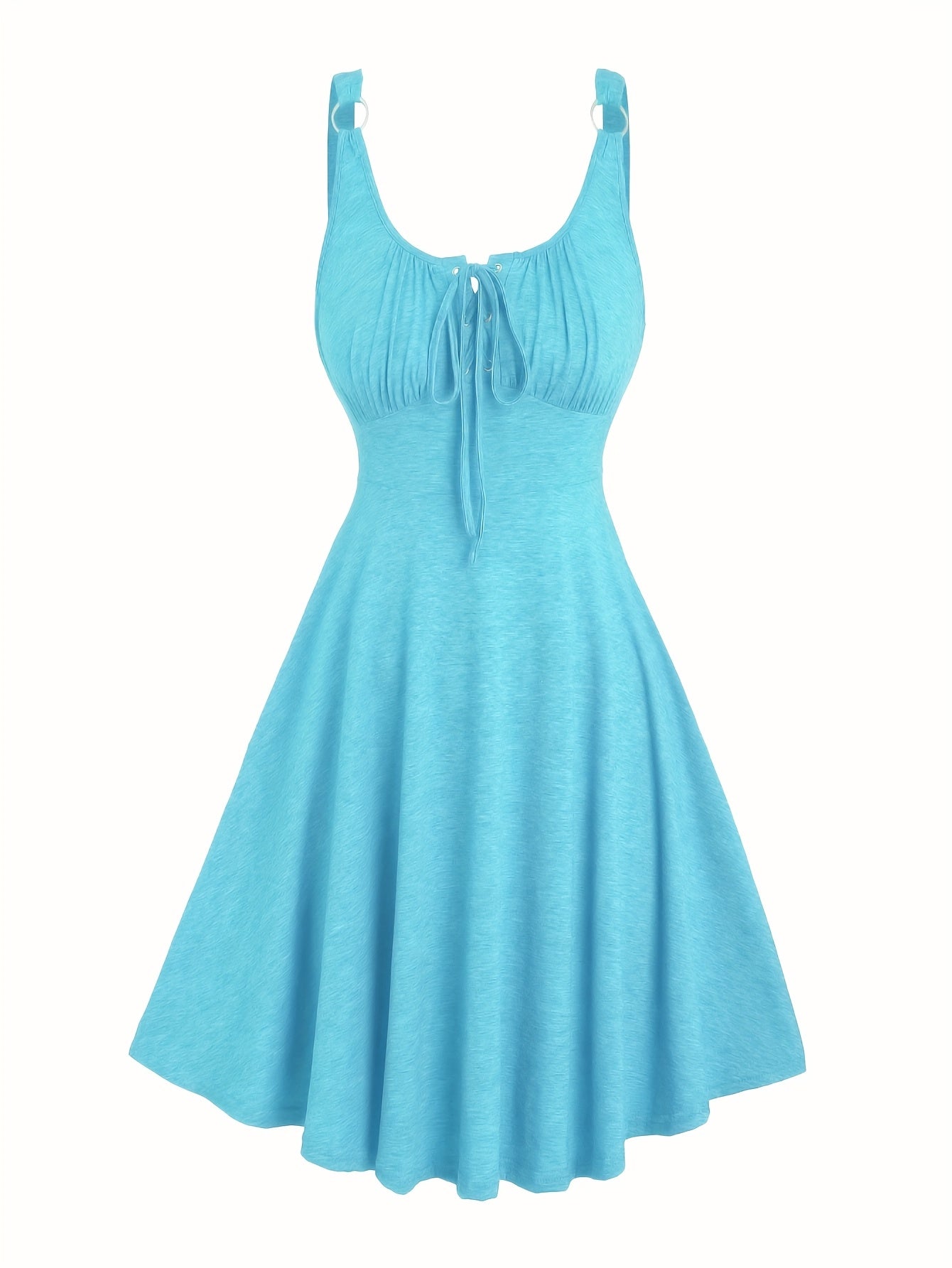 Damen Skaterkleid mit Schnürung – Freizeitkleid im Vintage-Stil für Alltag und Sommer