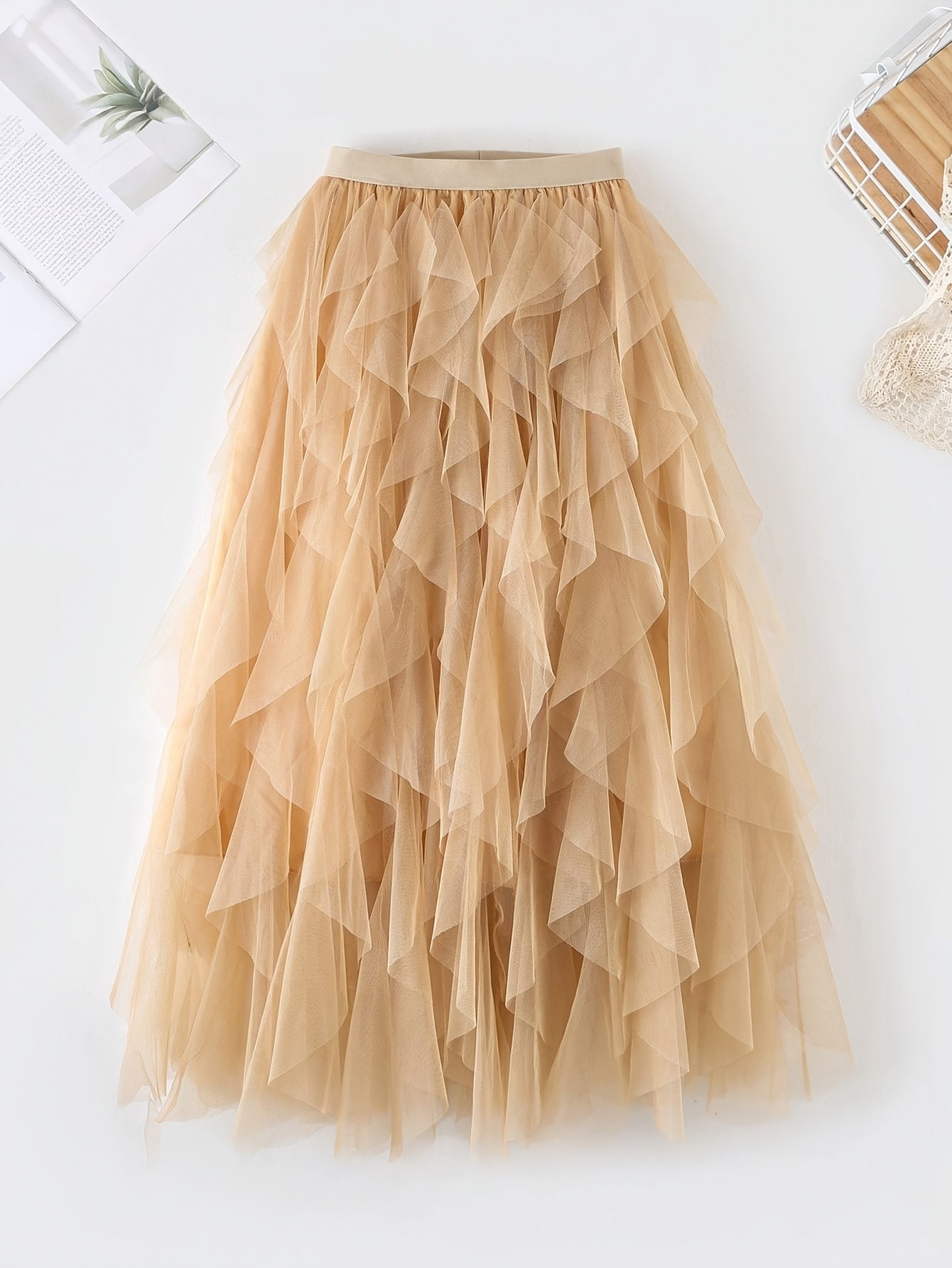 Women's Maxi Skirt with Ruffle Layers – Elegant Tulle Skirt for Formal Occasions