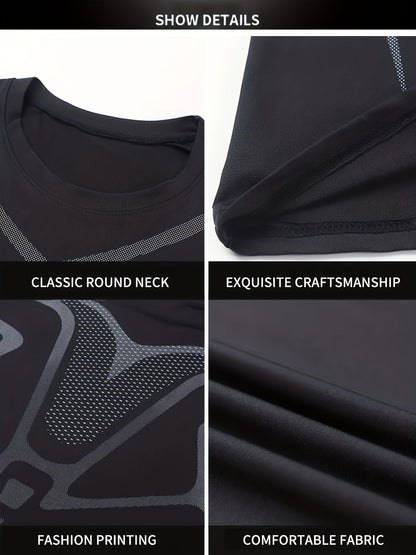 Men's long-sleeve black thermal underwear set with a compression fit