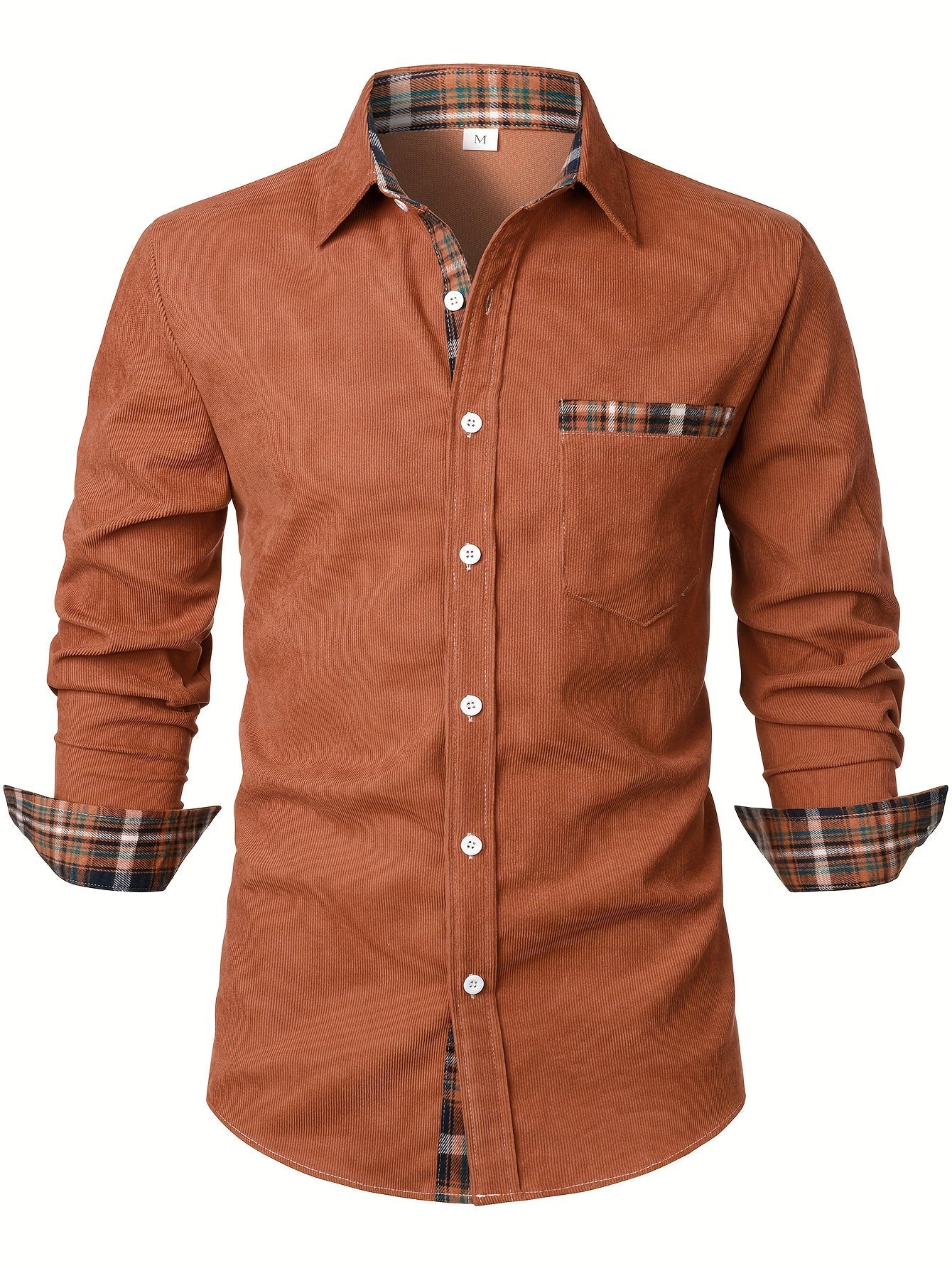 Men's Modern Fit Casual Shirt with Check Details – Stylish Long-Sleeve Shirt for Everyday and Office Wear