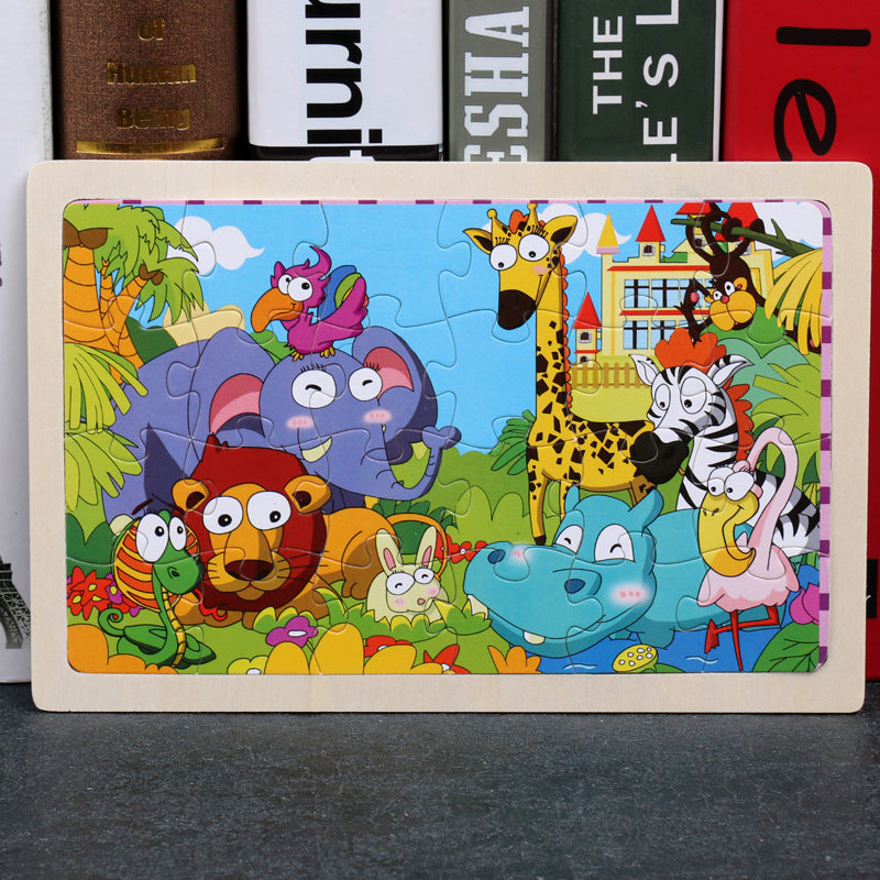 Children's Wooden Puzzle Set – Colorful Educational Toys in Storage Metal Box, from 3 Years, Unisex