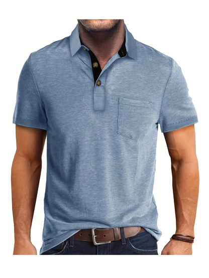 Men's Polo Shirt with Chest Pocket – Modern, Casual Polo Shirt for Everyday and Leisure Wear