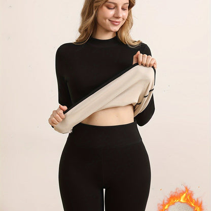 Damen Thermo-Set Warm Gefüttertes Oberteil und Leggings