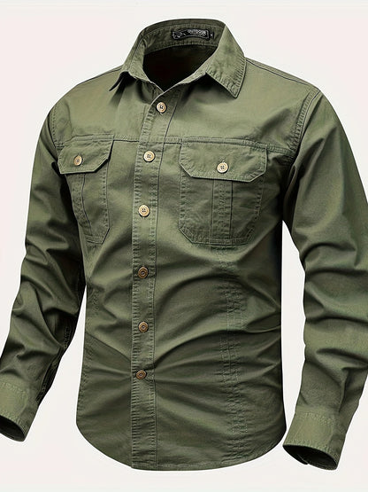 Men's Outdoor Casual Shirt Long Sleeve – Classic Utility Look for Everyday and Adventure