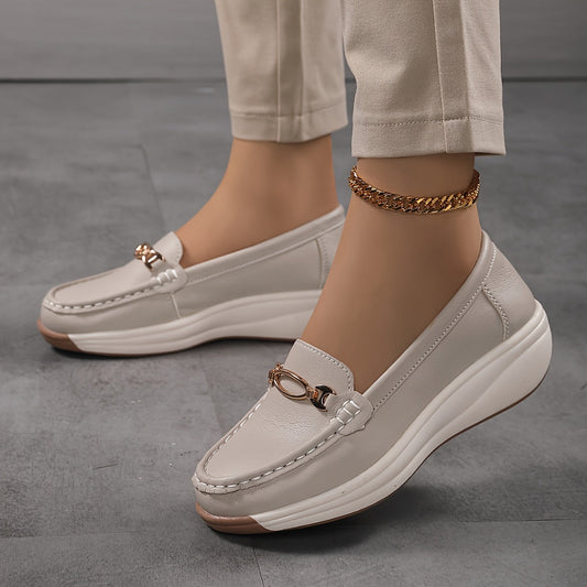 Women's Slip-On Loafer Elegant with Platform – Comfortable Casual Shoes for Everyday and Office