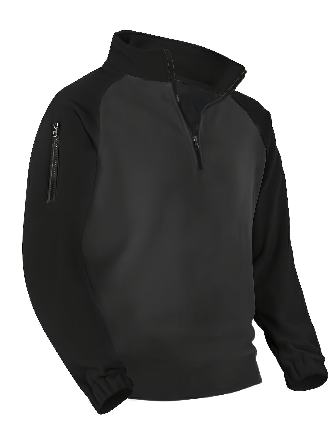 Men's half-zip pullover with fleece look and raglan sleeves
