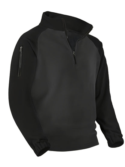 Men's half-zip pullover with fleece look and raglan sleeves