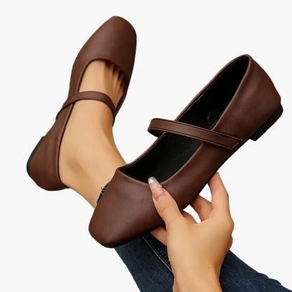 Damen Mary Jane Ballerinas Flach Elegant Alltagsschuhe