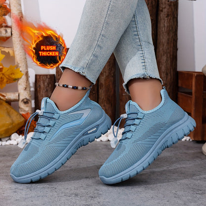 Pink women's sneakers lined with elastic laces