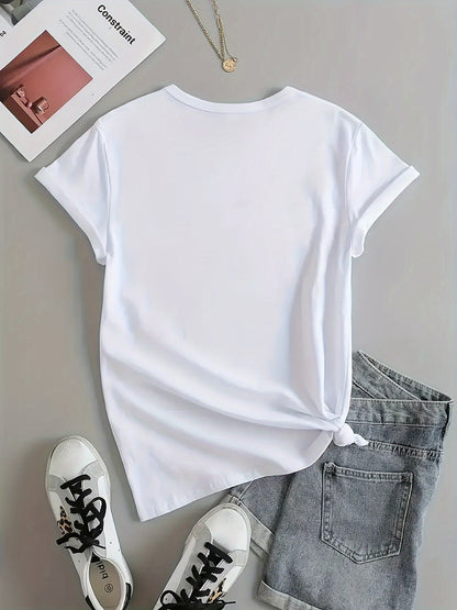 Women's Funny Statement T-Shirt with Saying – Loose Summer Top for Everyday & Leisure