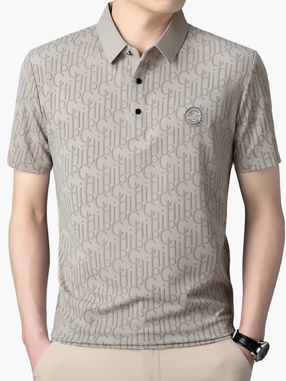 Men's Casual Shirt with Pattern and Classic Notch Collar – Stylish Summer Shirt for Everyday and Leisure Wear