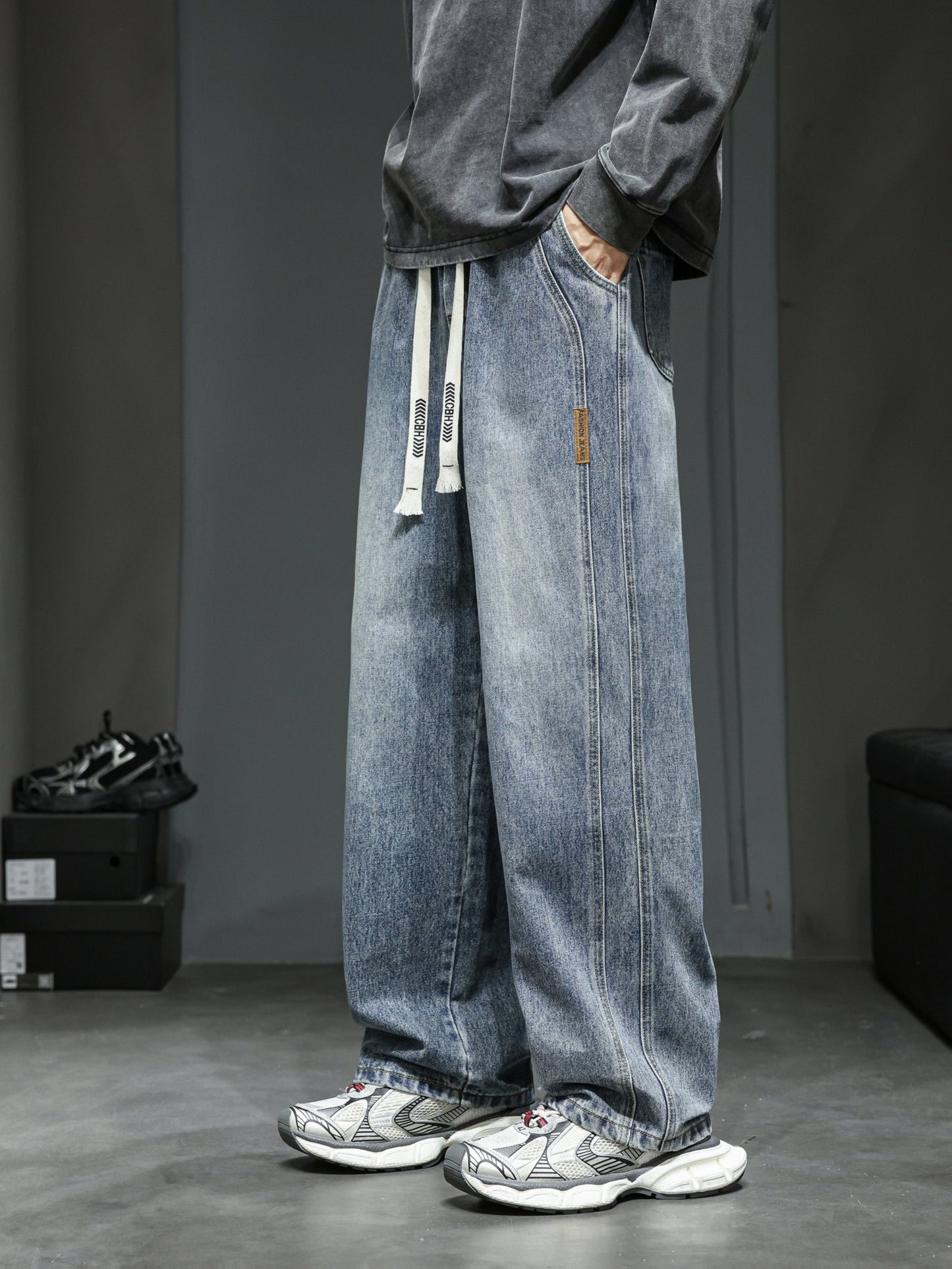 Men's Baggy Jeans Loose Fit Streetwear Casual Pants for Everyday and Going Out
