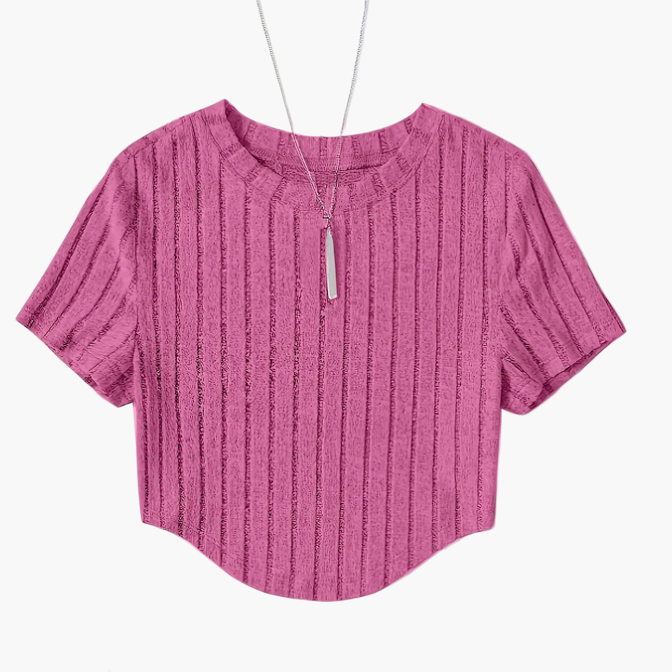 Women's Short-Sleeve Crop Top in Casual Style with Crew Neck – Perfect for Everyday and Leisure