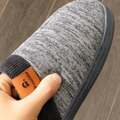 Unisex slippers, marled with a knitted cuff and soft lining