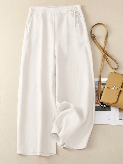 Women's Wide-Leg Casual Pants Elegant with Tie Belt – Perfect for Spring and Summer