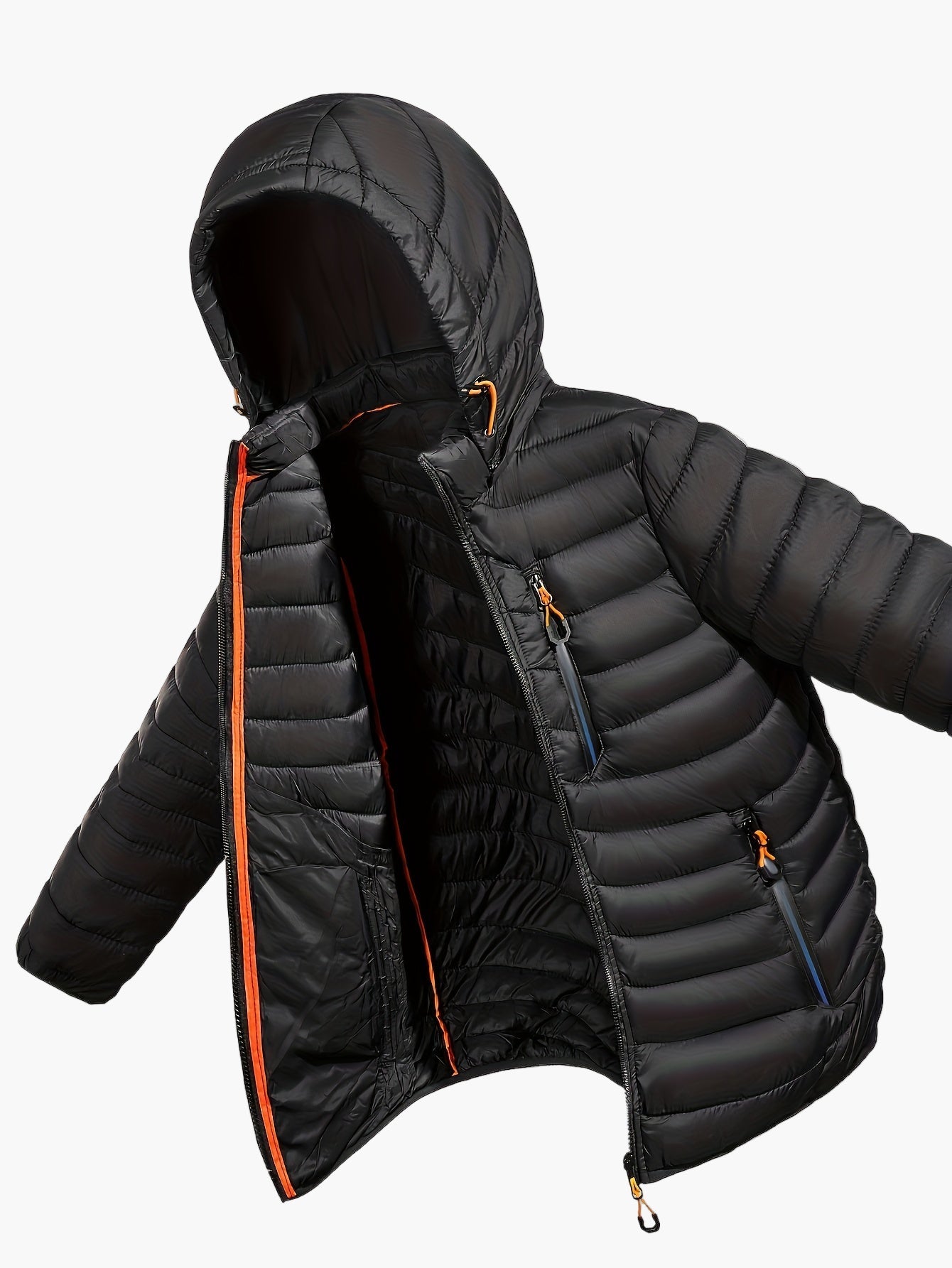 Men's Quilted Jacket with Hood – Lightweight Outdoor Transitional Jacket, Casual Style