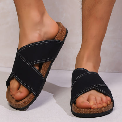 Men's Cross-Strap Sandals – Comfortable Summer Shoes for Leisure & Everyday Use