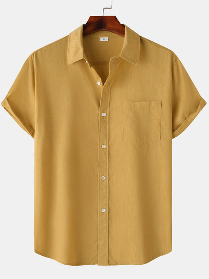 Men's Short-Sleeve Casual Shirt with Chest Pocket – Modern Summer Shirt for Everyday and Vacation