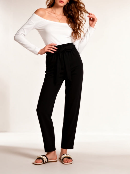 Women's Off-Shoulder Elegant Jumpsuit for Spring and Summer – Stylish One-Piece with Belt