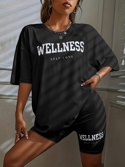 Women's Wellness Oversize Lounge Set – Relaxation & Casual Look with Statement Print