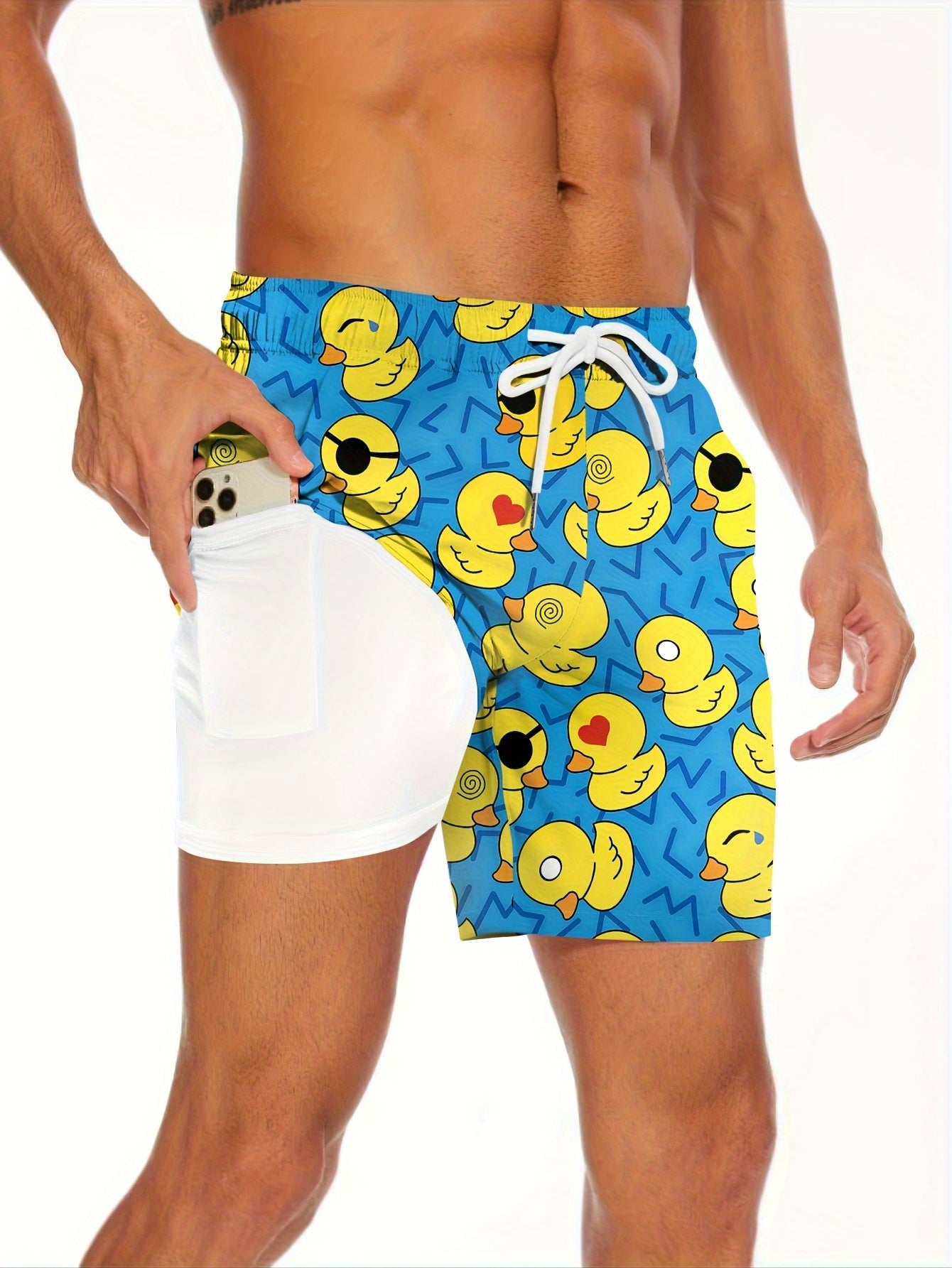 Herren Badehose mit Gummienten-Motiv – Lustige Schwimmshorts für Freizeit & Strand