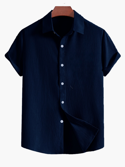 Men's Short-Sleeve Casual Shirt with Button Placket – Stylish Summer Shirt for Everyday & Weekend