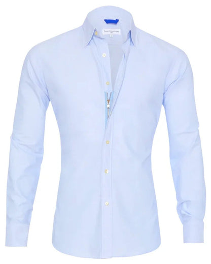 Glenn – Long-sleeve zipper shirt with button design and fashionable collar for men