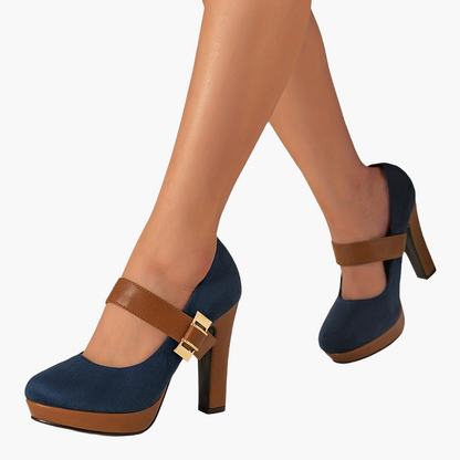 Women's Mary Jane High Heels with Block Heel Elegant for Office and Occasion