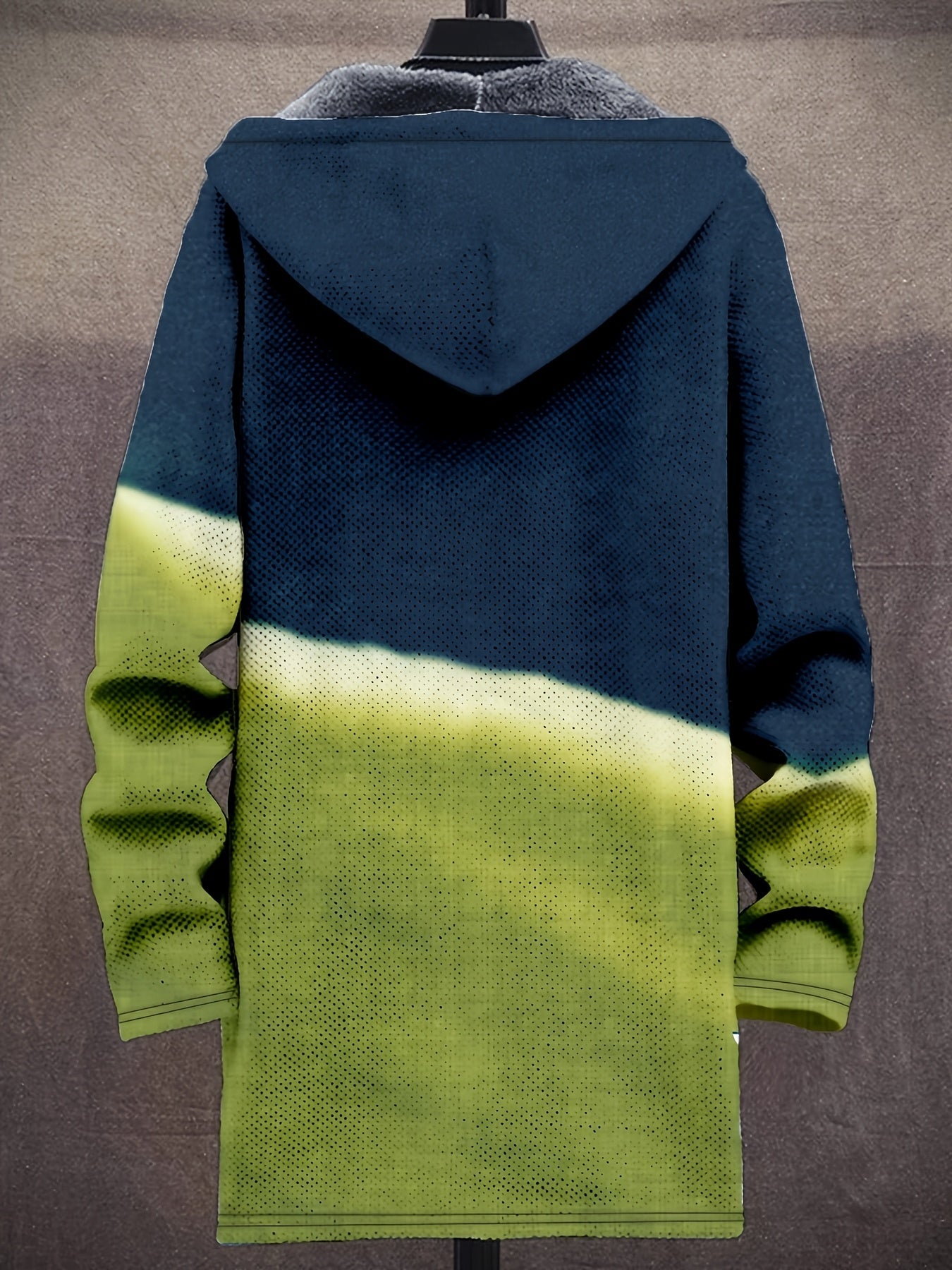 Hoodie Jacke mit Reißverschluss und Muster, Langarm, gefüttert