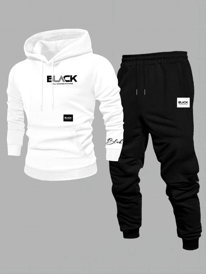Unisex Trainingsanzug Set mit Kapuzenpullover und Jogginghose - Mehrfarbig