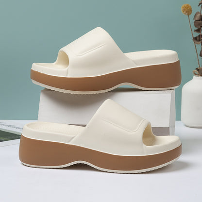 Women's Platform Slide Sandals with Open Toe – Comfortable Summer House Slippers for Everyday and Leisure Use