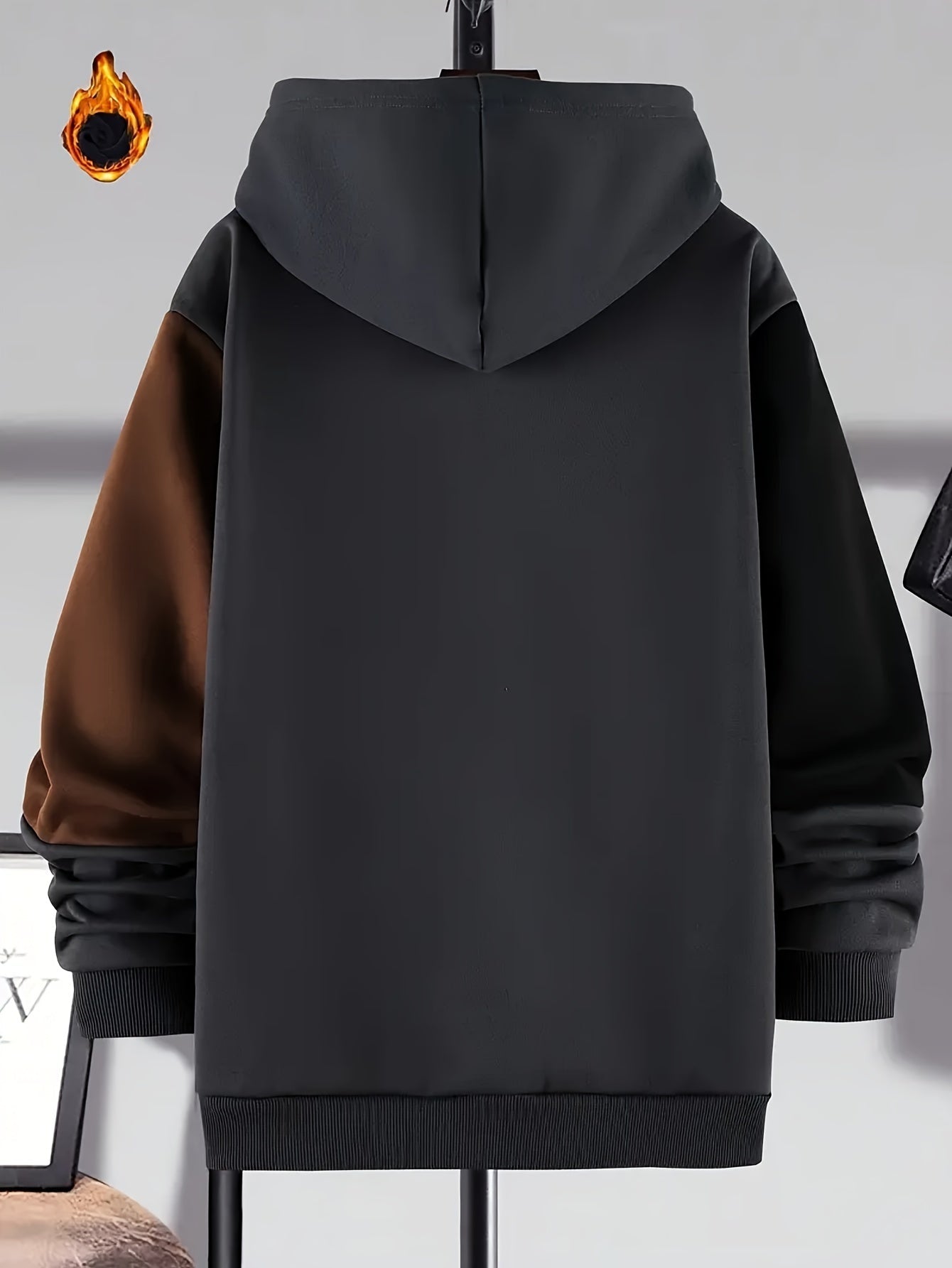Men's color-block hoodie with hood and drawstring